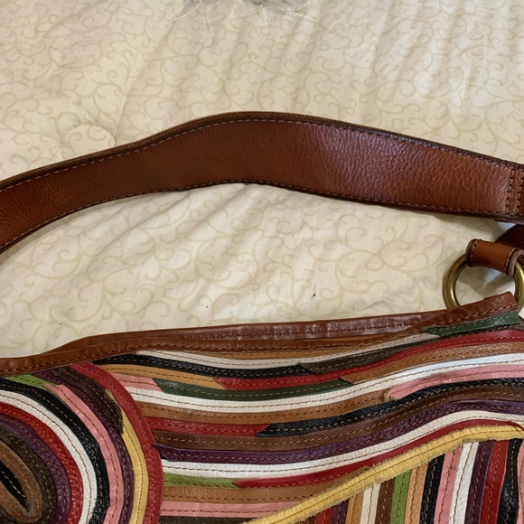 Lucky multi color leather hobo handbag. - Picture 3 of 6